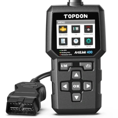 Image de TOPDON AL400 Lecteur de Codes OBD2, 10 Fonctions Vérification du Voyant Moteur/Test d&#039;émissions polluantes/Test capteur O2 / EVAP, Mise à Jour Gratuite Vie