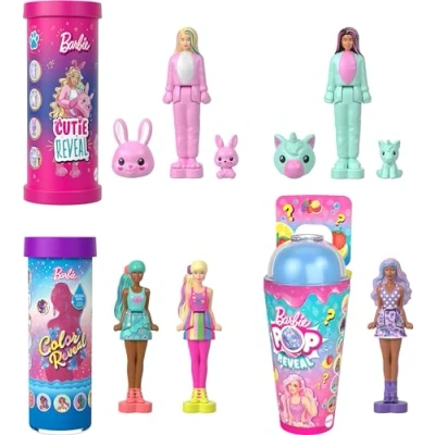 Image de Barbie Coffret poupées et Accessoires Mini Barbieland Reveal, avec de 3,8 cm Surprises colorées (Les Styles Peuvent Varier), JCB27