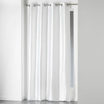 Image de douceur d&#039;intérieur, Rideau à Oeillets (140 x 240 cm) Shana Blanc, Shantung