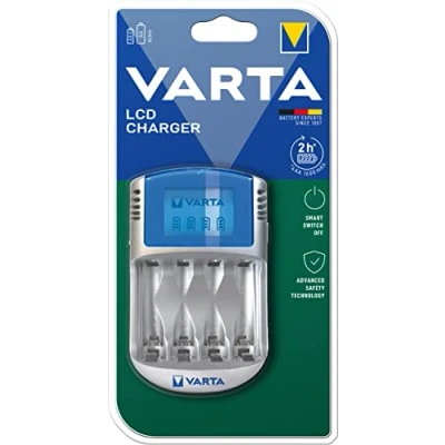 Image de VARTA Chargeur de Piles, charge jusqu&#039;à 4 AA/AAA Piles rechargeables, LCD Charger, avec câble USB et adaptateur 12V, non équipé