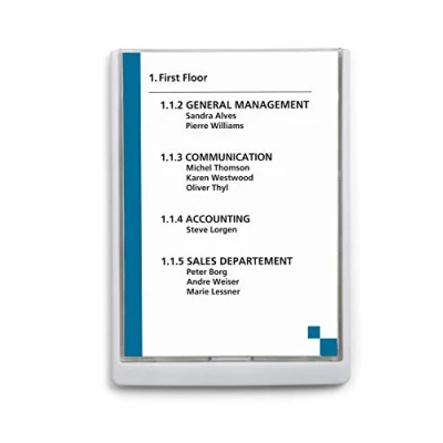 Image de Durable 486702 Click Sign Plaque de Porte Et Signalisation avec Cadre Profilé Plastique Coloris Blanc Format A4 Portrait 210 x 297 mm