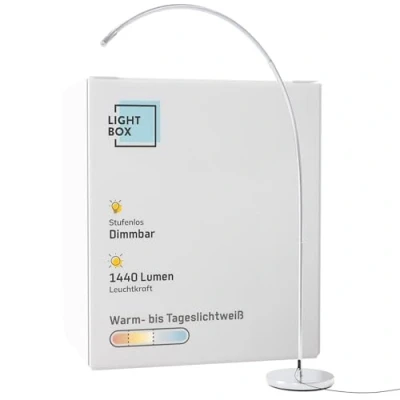 Image de Lightbox LED Lampadaire à arc 1,7 m de hauteur avec interrupteur tête, dimmable (CCT) lampe (1440lm, 18W) également utilisé comme chambre coucher,
