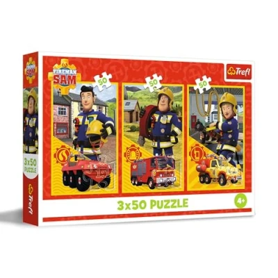 Image de Trefl 3 en 1 : Fireman Sam, l&#039;Équipe de la Caserne x 50 Pièces, Ensemble Trois Puzzles pour Les Enfants à partir 4 Ans, 34880, Multicoloured