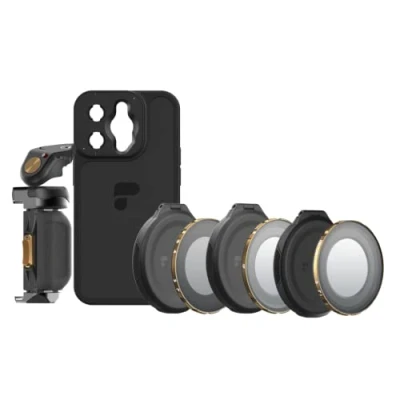 Image de PolarPro LiteChaser iPhone 14 Pro Directors Kit Comprenant Un étui pour Une Grip Filtre VND 3 5 CP antibuée