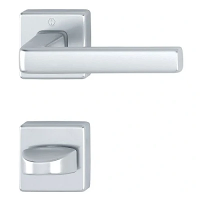 Image de HOPPE Poignée de porte Dublin sur rosace carrée WC, aluminium anodisé argenté