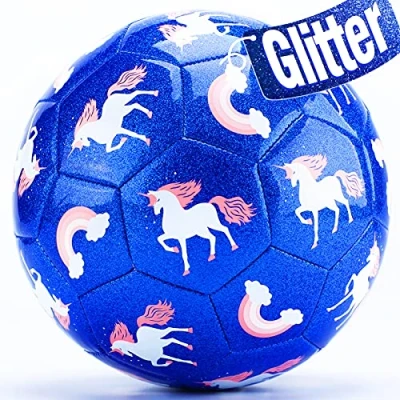 Image de hahaland Ballon de Foot Enfant 3 Ans Jouet 4 5 Ans, Licorne Football Taille avec Pompe à Bille et Sac &amp; Filet, Jouets Sport pour Cadeau d&#039;anniversaire Noël Le