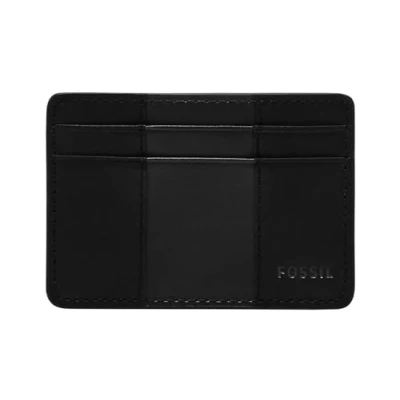 Image de Fossil Portemonnaie pour homme Everett, cuir/PVC Trim portecarte noir 10.2 cm L x 0.6 W 7.0 H ML4398001