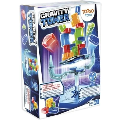 Image de PLAY FUN BY IMC TOYS Gravity Tower Jeu de Construction d’une Tour avec des pièces sur une Base flottante et instable par effet Gravité stratégie d’habileté pour enfants +6 Ans