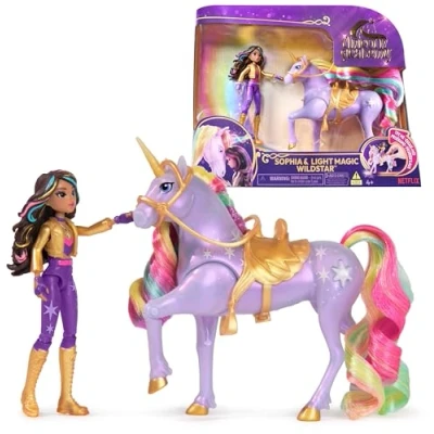 Image de Unicorn Academy L&#039;Ecole des Licornes Licorne Wildstar Avec Lumières + Poupée Sophia et À Collectionner Jouets Inspirés De La Série Jouet Enfant 4 Ans