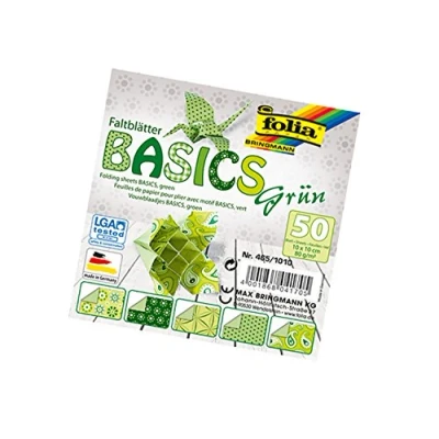 Image de Folia feuilles pour pliage Basics, 80 g/m², 50 assorties, avec 5 motifs différents