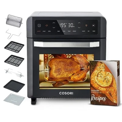 Image de COSORI Air Fryer Mini Four 12L, Friteuse sans Huile 1800w, Fonctions 11 en 1 avec Airfryer, Déshydrater, Réchauffer et KeepWarm, Electrique Inclusifve Livre de Reccetes 6 Accessoires