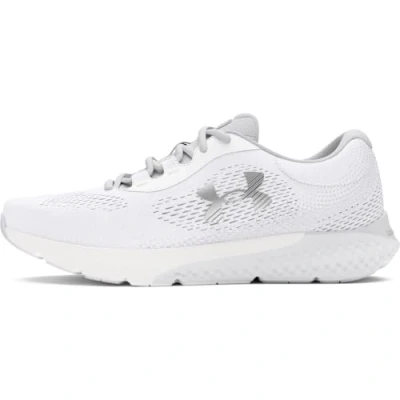 Image de Under Armour Charged Rogue 4 Chaussures de running neutres, Femme, Taille: 40, White/halo gray/metallic silver Tissu / matière synthétique