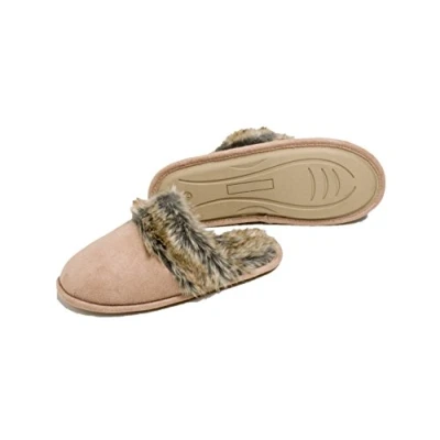 Image de Kanguru Fur Baboosh Fausse Fourrure, Chaussons, Pantoufles Homme, Mules Femme, Semelles en Mousse à mémoire de Forme, Polyester, Beige, 38,5/40, X Small