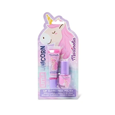 Image de Martinelia Duo Vernis et Gloss Enfant Licorne Set Avec 1 Rose Paillette à la Fraise Ongles &amp; dès 4 Ans