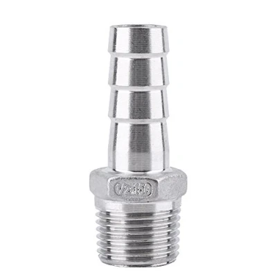 Image de Raccord de Tuyau Filetage Mâle Queue Barb BSP Acier Inoxydable SS304 (1/2&quot;x15mm)