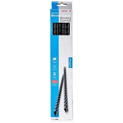 Image de Genie 11181 Plastic Binding Combs A4 30 cm 6 mm 25 Sheets Pack of 50 Suitable for all Spiral