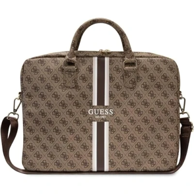 Image de GUESS Mixte 4 g de Bandes imprimées Sac, Marron, Check Description