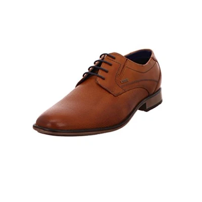 Image de bugatti Homme Chaussure basse business en cuir, Derby avec finition à la main et perforation, Brun, 45 EU