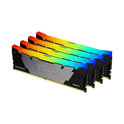Image de Kingston FURY Renegade RGB 64Go 3600MT/s DDR4 CL16 DIMM (Kit de 4) 1Gx8 Mémoire pour PC Game KF436C16RB12AK4/64