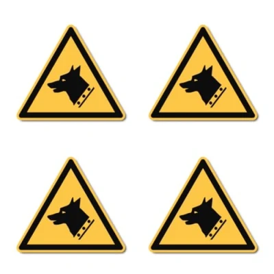 Image de Avertissement des chiens de garde : W013 DIN EN ISO 7010 / ASR A1.3 Autocollants Ø 7,5 cm