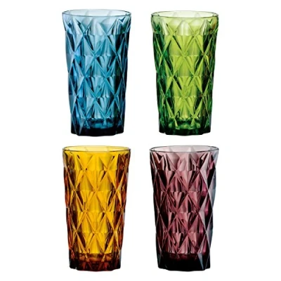 Image de Artland Highgate Hiball Lot de 4 gobelets en Verre Multicolores Capacité 450 ML