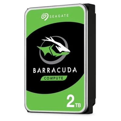 Image de Seagate BarraCuda 2 To, Disque dur interne HDD 3,5 pouces SATA 6 Gbit/s 7 200 tr/min, 256 Mo de mémoire cache Ouverture facile (ST2000DM008)