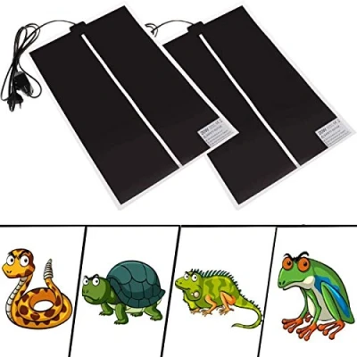 Image de Liuer 2PCS Mat Tapis Température Adjustable Chauffage Chauffant avec Réglage de la pour Reptiles Serpents,Tortue,GeckosLéopard,Lézards,Araignées,Amphibien (20W)