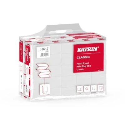 Image de Katrin Classic Non Stop M2 Serviette en papier double épaisseur 20,3 x 24 cm avec interpli CE 25 160 = 4000 lingettes dans le pack de téléphone portable #61617
