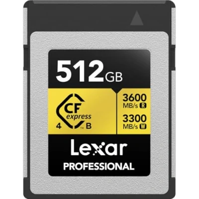 Image de LEXAR Carte Professional CFexpress 512 Go Type B GOLD 4.0 Series 3600R/3300W MB/s Neuf