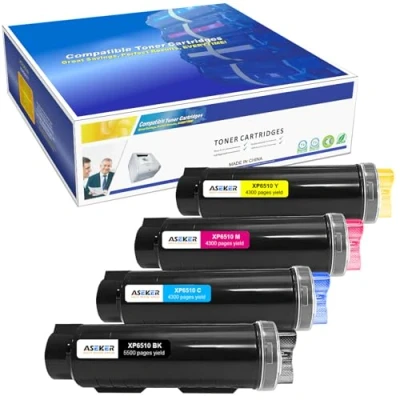Image de Compatible Cartouche de Toner pour Xerox Phaser 6510 6510DN 6510DNI 6510DNM 6510N WorkCentre 6515 6515DN 6515DNI 6515DNM 6515N Imprimante 5500 Pages BK 4300 C M Y (BK/C/M/Y)
