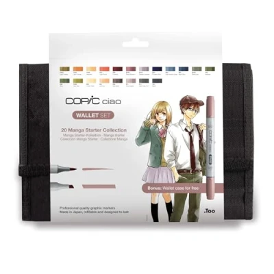 Image de COPIC Ciao Manga set « Amour », de 20 pièces dans un portefeuille, Twin Marker avec une pointe moyenne et Brush