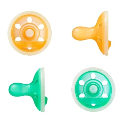 Image de Sucette Tommee Tippee imitant le sein, phosphorescente, légère, design en une seule pièce silicone, 0 6m, lot de 4