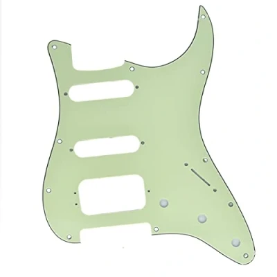 Image de Dopro Pickguard 11 trous pour guitare Strat HSS 3 vis Humbucking Compatible avec American Fender Stratocaster Vert menthe
