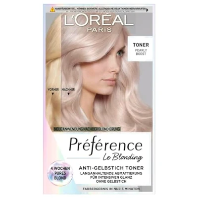 Image de L&#039;Oréal Paris Coloration capillaire anti jaunissement pour un blond frais et une brillance intense, sans ammoniaque, Préférence Le Blonding, Platinum Ice