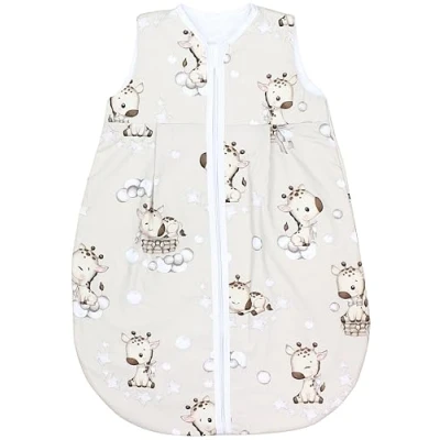 Image de TupTam Gigoteuse d&#039;été pour Bébé certifié OEKO TEX sans manches 0.5 TOG, Girafe/Beige, 80 86