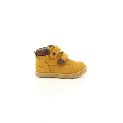 Image de Kickers Tackeasy Chaussures à scratch pour enfants, Taille: 21, Camel Cuir