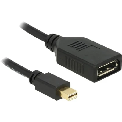 Image de Adaptateur DisplayPort Delock 65554 [1x Mini port Display mâle 1x femelle] 21.00 cm noir avec noyau en ferrite