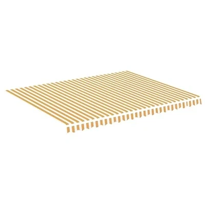 Image de vidaXL Tissu de Remplacement pour Auvent Toile d&#039;Auvent Rechange Store Banne Jardin Patio Terrasse Extérieur Jaune et Blanc 4,5x3,5 m