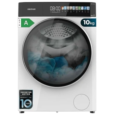 Image de Cecotec Lave linge Frontal Bolero DressCode 10900 Autodose Inverter FullColor A, Machine à laver 10kg, 1400 tr,min, écran 10,3&quot;, 11 programmes, Inverter, SteamMax, classe Spa Care, Drum Clean Plus