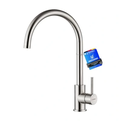 Image de GRIFEMA G4008, Robinet de Cuisine ColdStart, Mitigeur Chaud et Froid à Poignée Unique, Rotation 360, Sortie d&#039;Eau Haute, en Acier Inoxydable, Exclusivité Amazon
