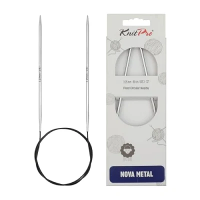 Image de KnitPro Nova Aiguilles Circulaires Fixes, Laiton, Multicolore, 22 x 0,9 11,2 cm
