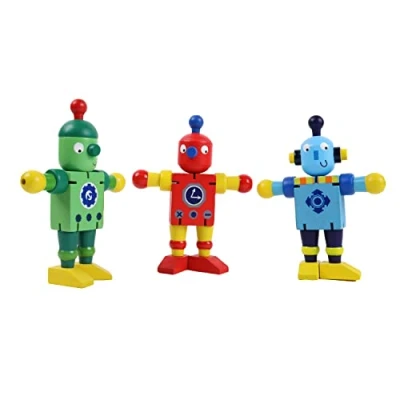 Image de PLANETE Bois Robot Articulé FSC 030169 1 pièce Modèle Aléatoire Jeu pour Enfant Récréation À Collectionner 9 cm x 5 Partir de 3 Ans
