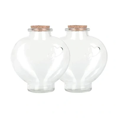 Image de Magic Season Lot de 2 bouteilles décoratives en verre avec bouchon liège 355 ml