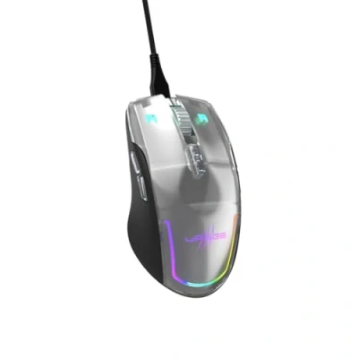 Image de uRage Souris Gamer Filaire Reaper 515 Illuminated (9 Boutons programmables, Gaming Capteur Optique 12000 DPI, RGB, Clics TTC Golden, Câble USB C Uflex) Noire