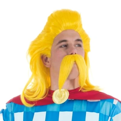 Image de Chaks Perruque et Moustache Assurancetourix Astérix Obélix Jaune Taille Unique