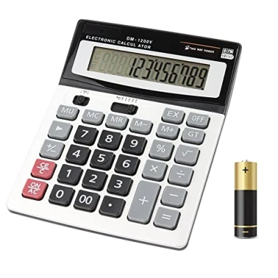 Image de HIHUHEN Calculatrice de Bureau à 12 Chiffres, Fonction Standard d&#039;affaires Calculateur (1 x Calculator)