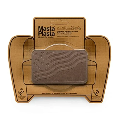 Image de MastaPlasta Patch Autocollant pour la Réparation du Cuir Suédé PREMIUM. Choisissez Couleur. COURONNE/DRAPEAU 10cm x 6cm. Premiers secours canapés, sièges de voiture, sacs à main, vestes