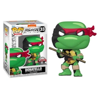 Image de TMNT Pop Comics Figurine en Vinyle Donatello PX avec Chase Noir et Blanc