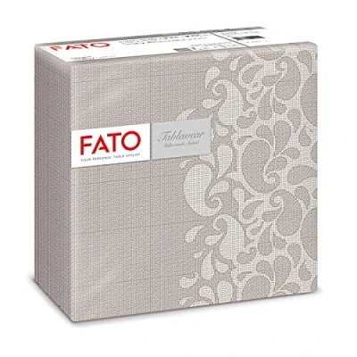 Image de Fato, serviettes en papier, airlaid, effet textile, paquet de 50 serviettes, format 40x40 pliées 4, décoration Gouttes gris colombe