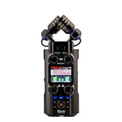 Image de Zoom H5Studio enregistreur 4 pistes 32 bits à virgule flottante 192 kHz 16/24 bits, gain, limiteurs, capsule XYH 5e, compatible SSH 6e et EXH 6e, interface audio Mac, Pc, iOS, Android